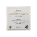 Centenary of the Birth of Elizabeth II 2026 £5 Raphael Maklouf Unseen Effigies High Relief 1oz Gold Proof Coin