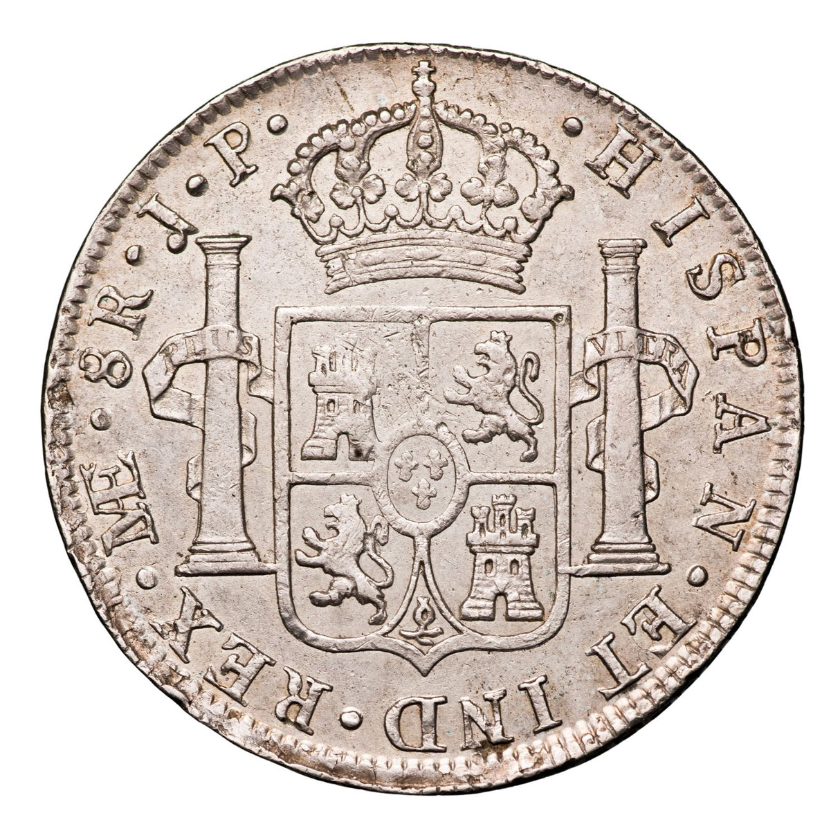 Spanish-American Charles IV Lima 1805 Silver 8 Reales about Uncirculated