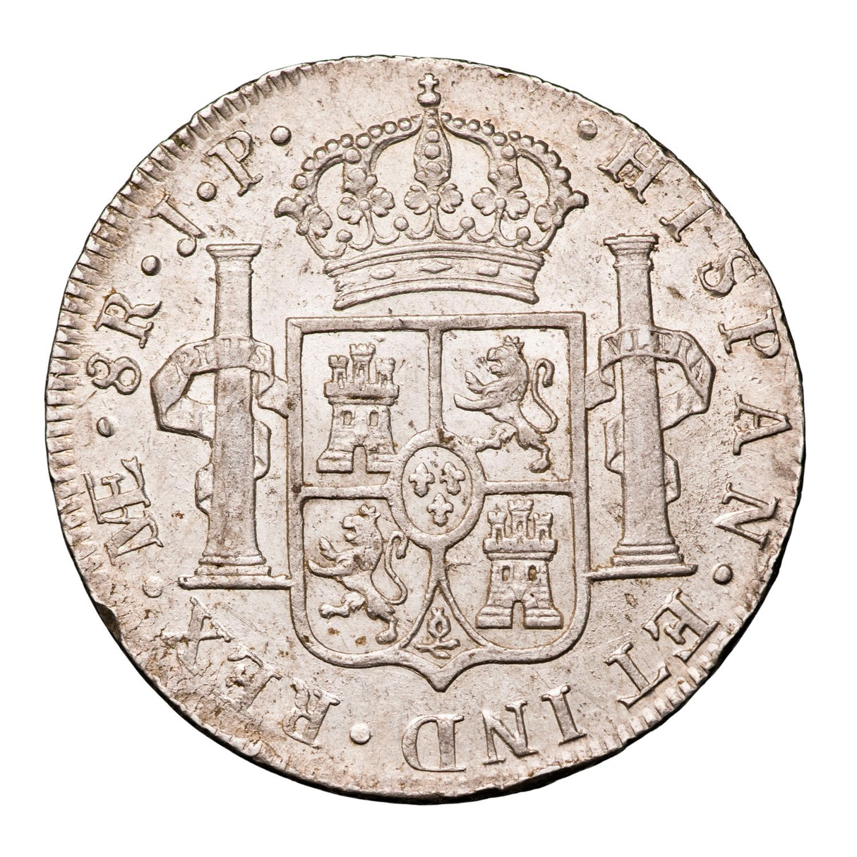 Spanish-American Charles IV Lima 1808 Silver 8 Reales about Uncirculated