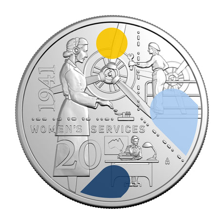 Australia WWII Service Amid Strife 2026 20c Women’s Services Colour Cupro-Nickel Uncirculated Coin
