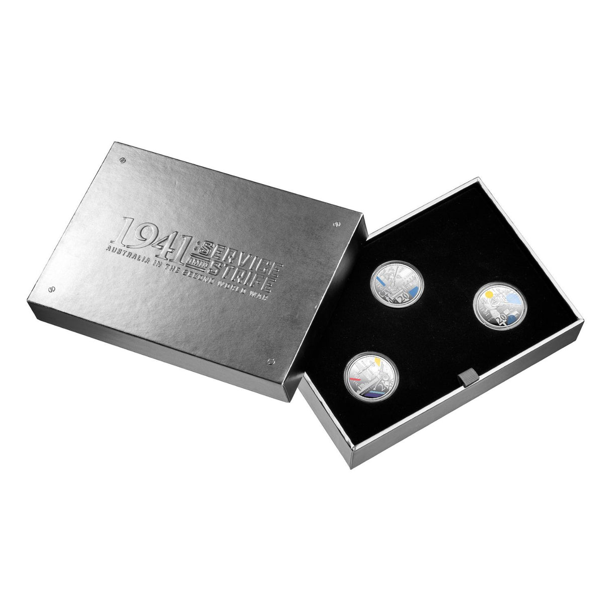 Australia WWII Service Amid Strife 2026 20c Colour Silver Proof 3-Coin Set