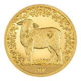 Lunar Year of the Goat 2027 1000T Fluffy Sheep 0.5g Gold Proof Coin