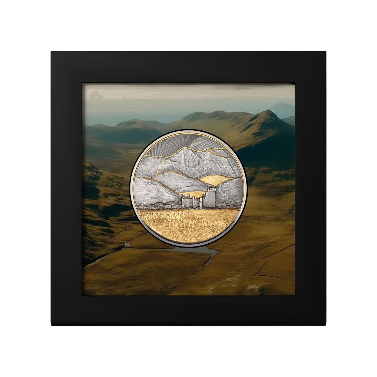 Golden Landscapes Scottish Highlands 2026 $10 Ultra High Relief Gold-plated 2oz Silver Antique Coin