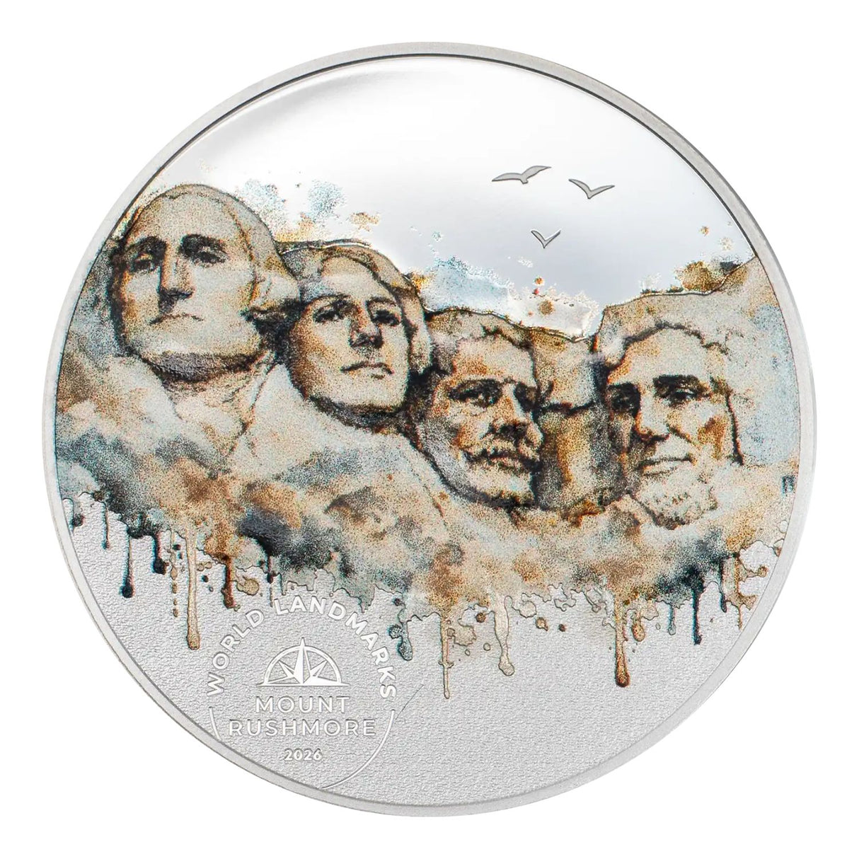 World Landmarks Mount Rushmore 2026 $2 1/2oz Silver Proof Coin