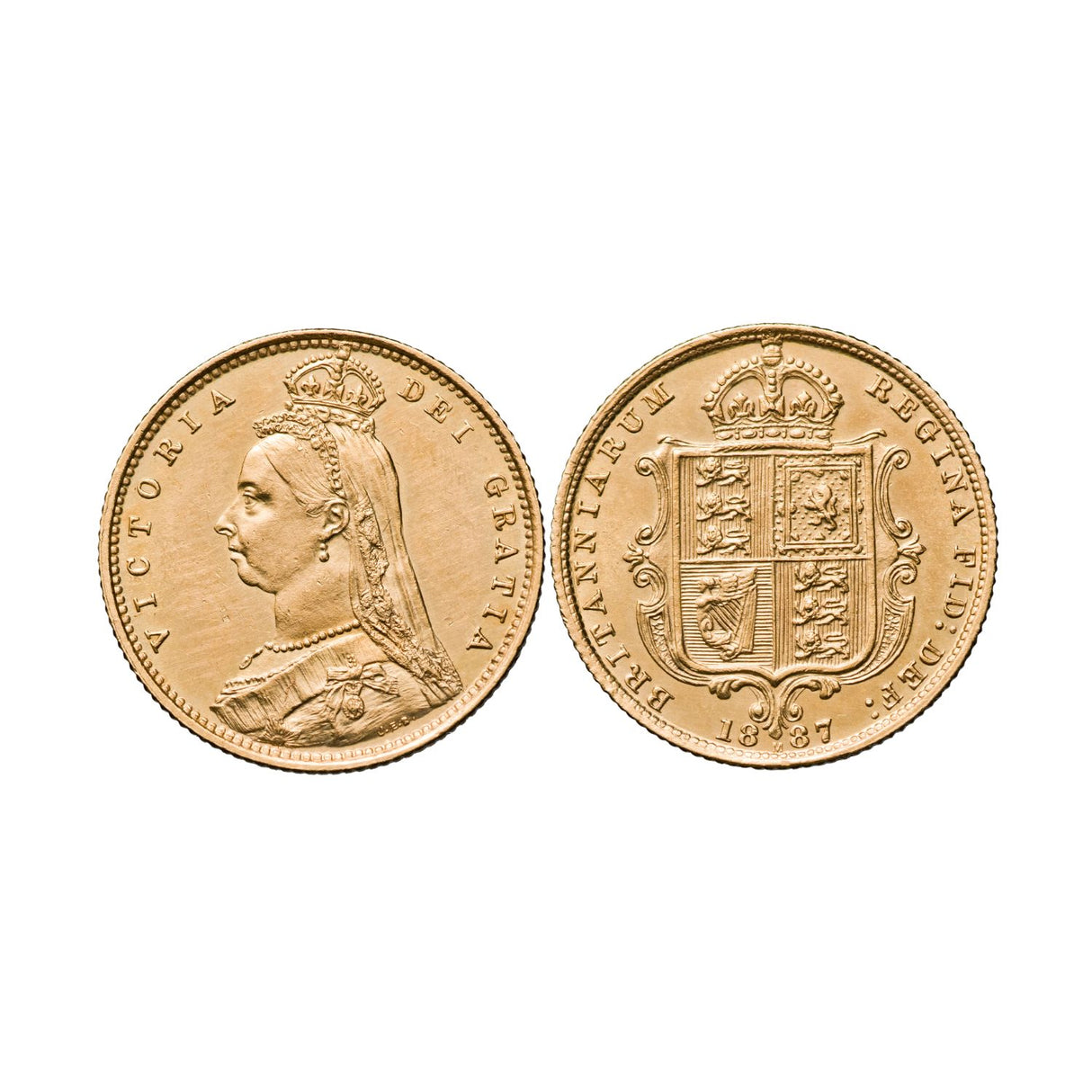 Queen Victoria 1887M Jubilee Gold Half Sovereign Choice Uncirculated