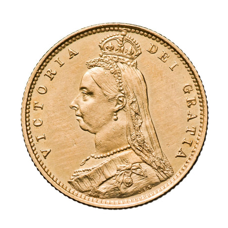 Queen Victoria 1887M Jubilee Gold Half Sovereign Choice Uncirculated