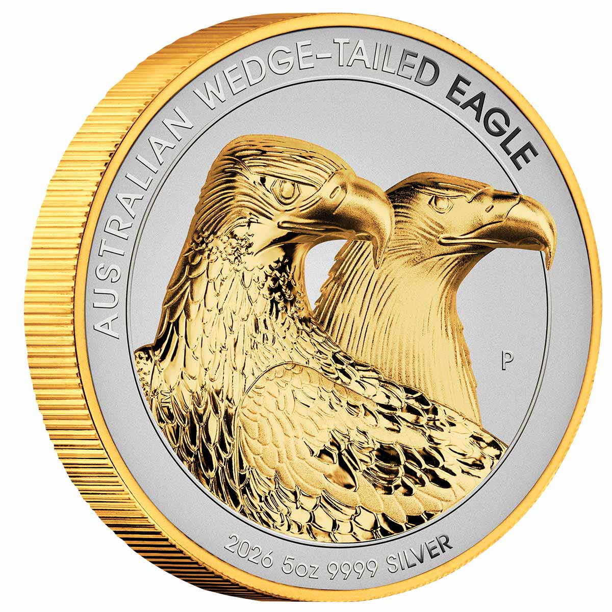Australia Wedge-tailed Eagle 2026 $8 Enhanced Ultra High Relief Gold-plated 5oz Silver Reverse Proof Coin