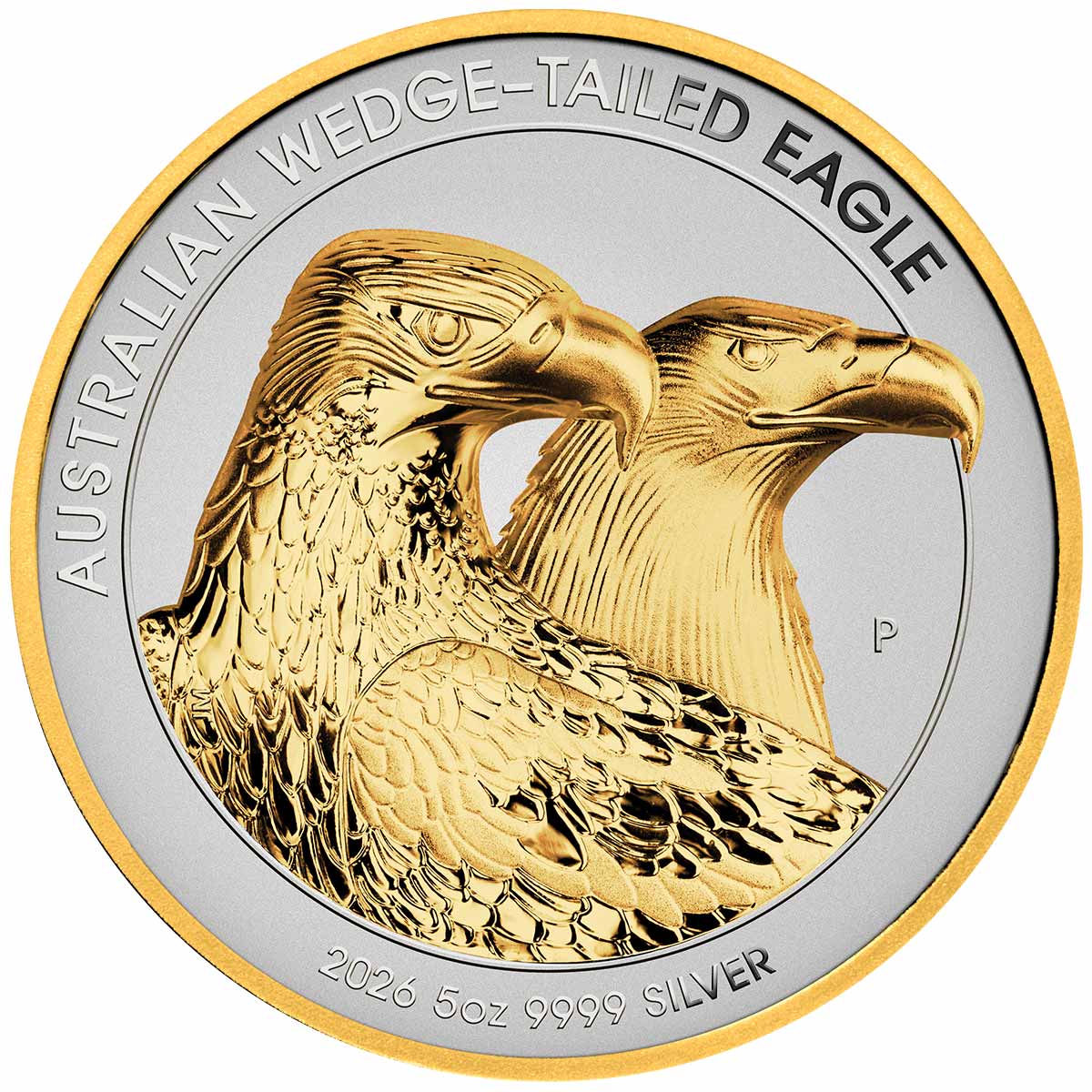 Australia Wedge-tailed Eagle 2026 $8 Enhanced Ultra High Relief Gold-plated 5oz Silver Reverse Proof Coin