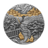 Shangri-La 2026 $10 Sliding Door Gold-plated 5oz Silver Antique Coin