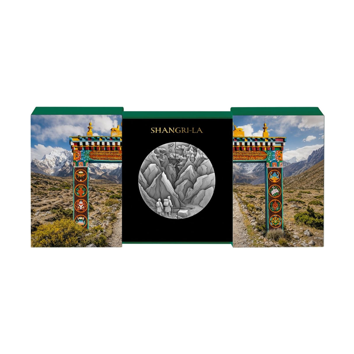 Shangri-La 2026 $10 Sliding Door Gold-plated 5oz Silver Antique Coin