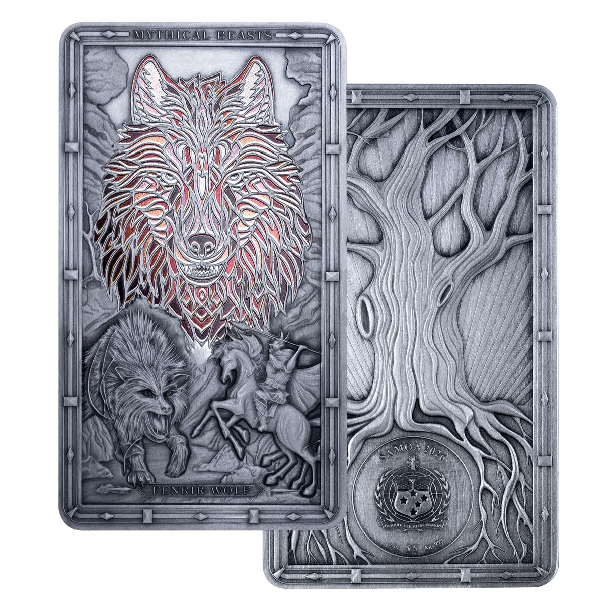 Mythical Beasts 2026 $5 Fenrir Wolf 2oz Silver Antique Coin