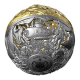 Sea & Surface 2026 $5 Filigree Gold-plated 2oz Silver Antique Spherical Coin