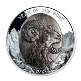 Lunar Year of the Goat 2027 $25 Mother of Pearl 5oz Silver Proof Coin
