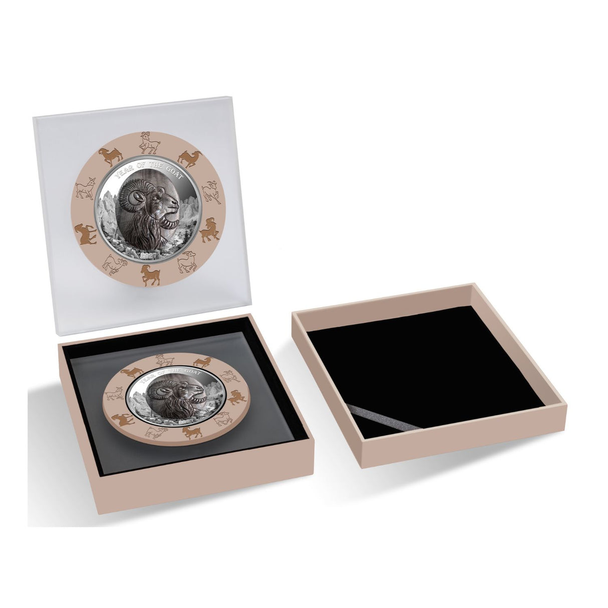 Lunar Year of the Goat 2027 $25 Mother of Pearl 5oz Silver Proof Coin