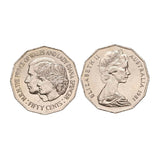 Australia 1981 50c & 2011 20c Royal Wedding Cupro-Nickel Uncirculated Coin Pair