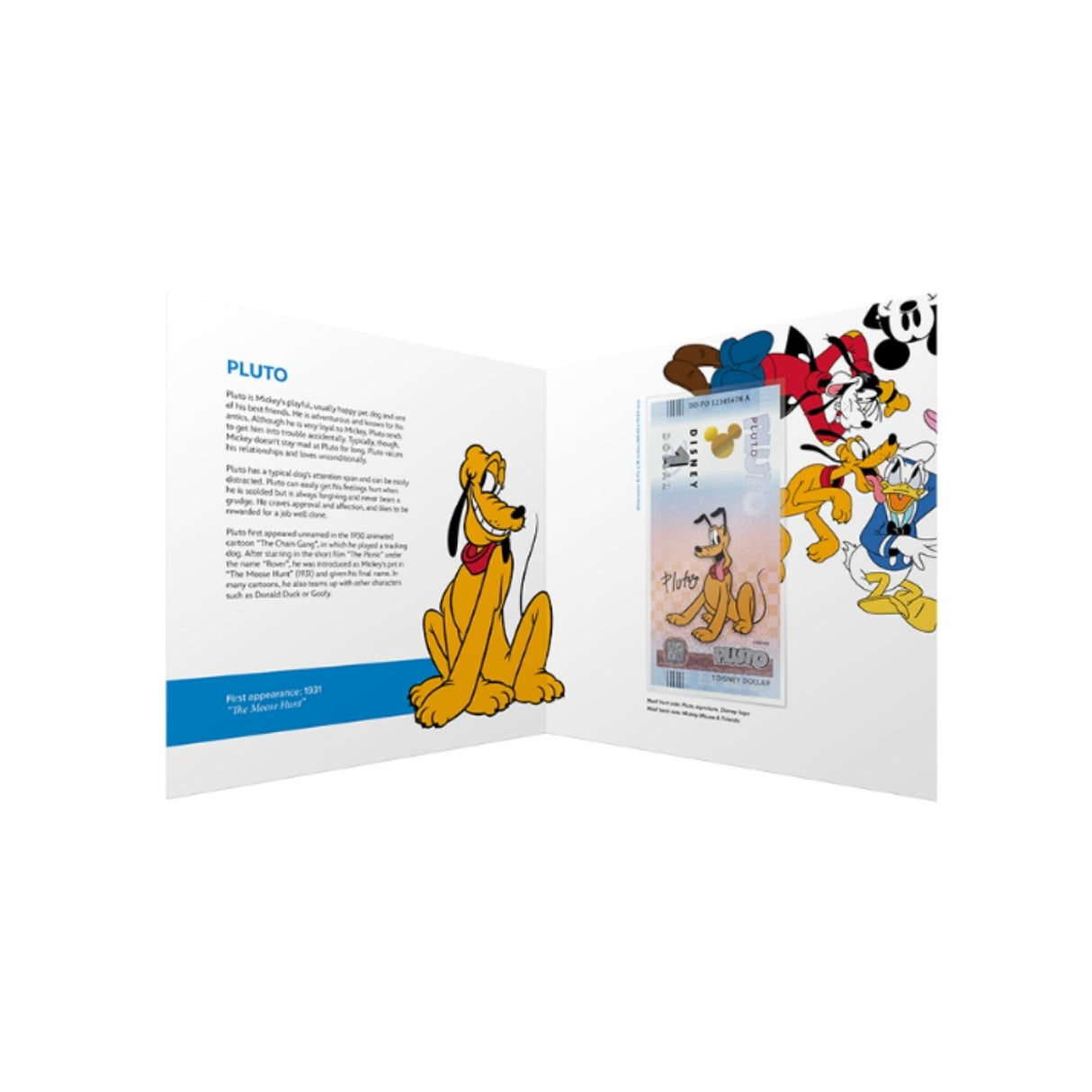Official DisneyTM Souvenir Notes MICKEY AND FRIENDS - Pluto