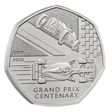 Great Britain 100 Years of the British Grand Prix 2026 50p Brilliant Uncirculated Coin