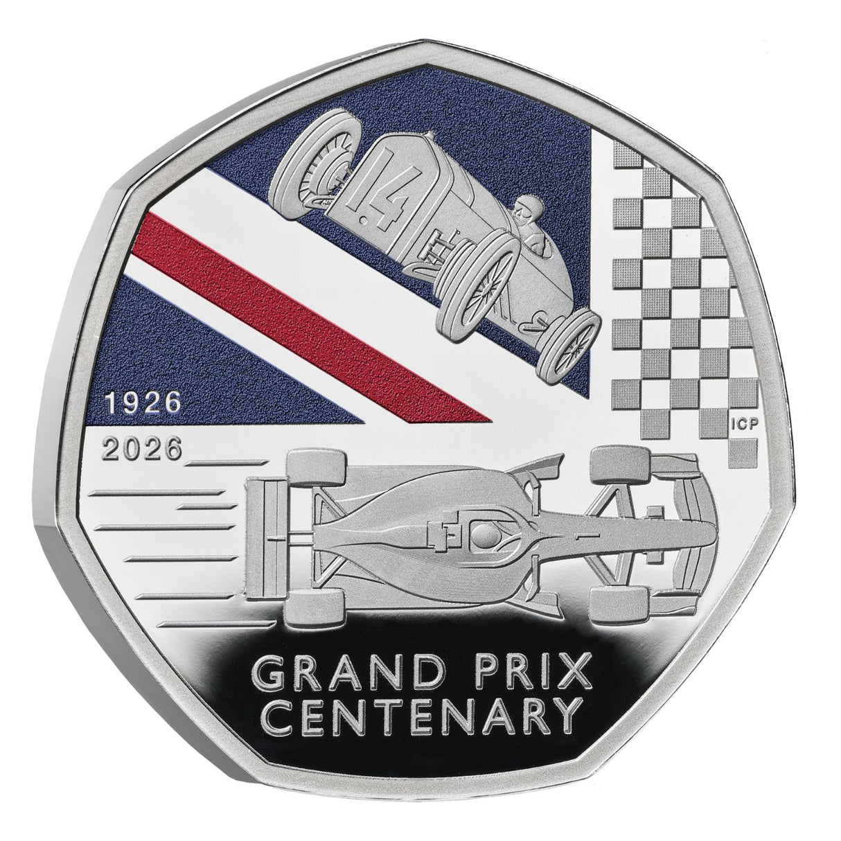 Great Britain 100 Years of the British Grand Prix 2026 50p Colour Silver Proof Coin