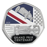 Great Britain 100 Years of the British Grand Prix 2026 50p Colour Silver Proof Coin