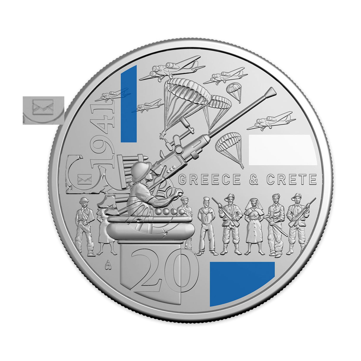 Australia WWII Greece & Crete 2026 20c Privymark Stamp & Coin Cover