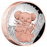 Australia Koala 2026 $8 High Relief Rose Gold-plated 5oz Silver Proof Coin