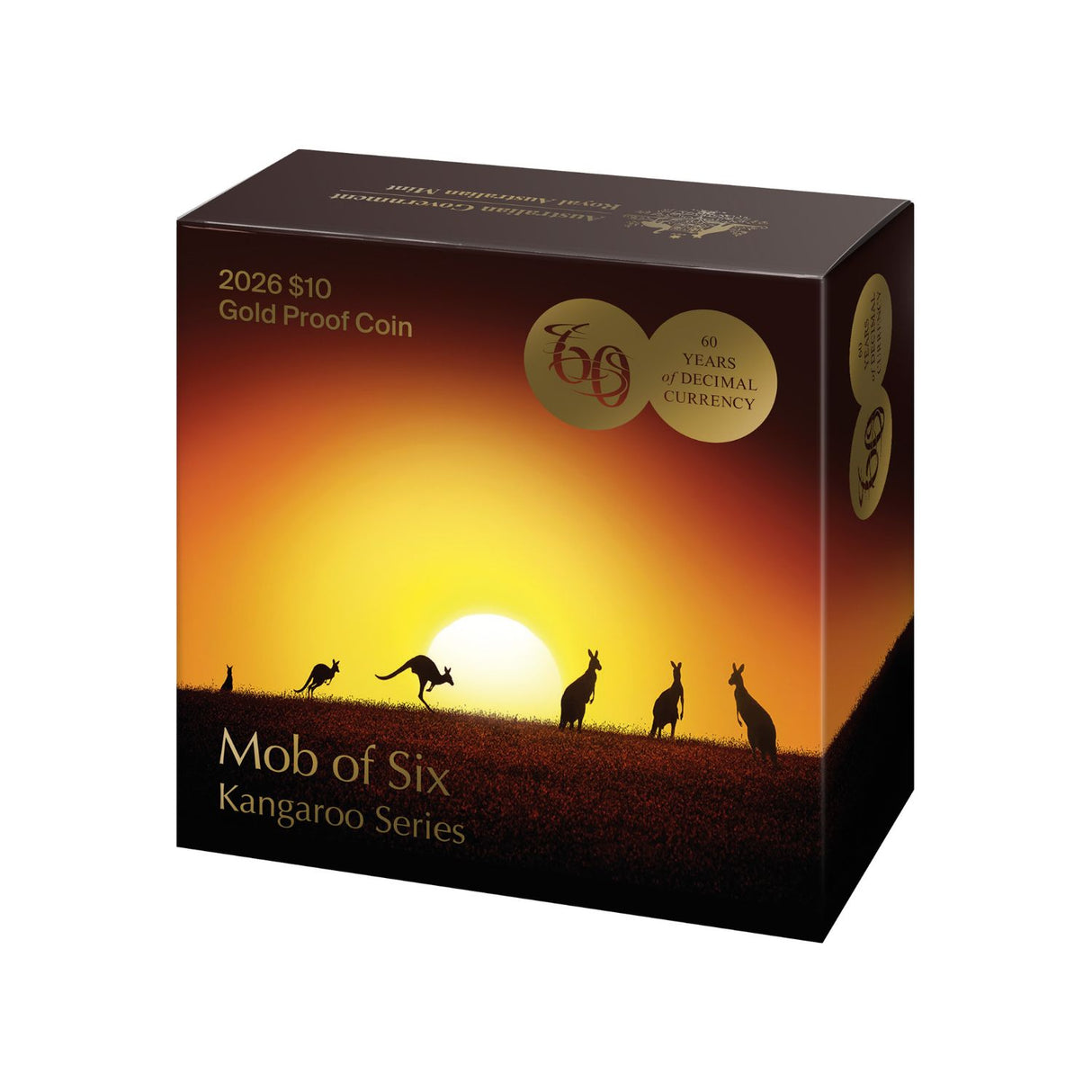 Australia Decimal Currency 60th Anniversary 2026 $10 Mob of Six Roos 1/10oz Gold Proof Coin