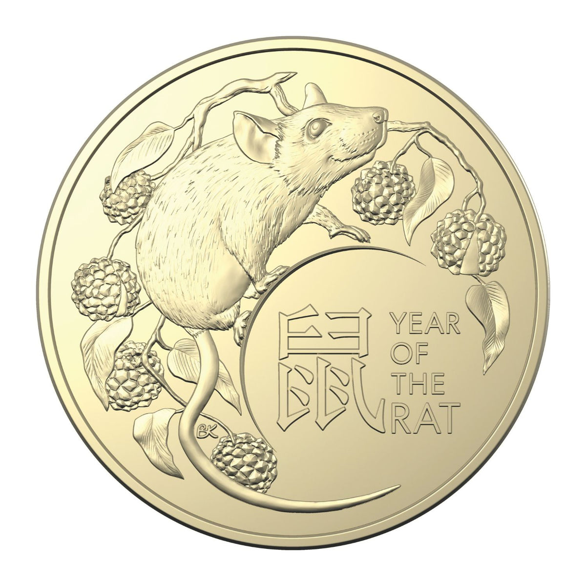 Australia Lunar Year of the Rat 2020 $1 Aluminium-Bronze Uncirculated 2-Coin Set