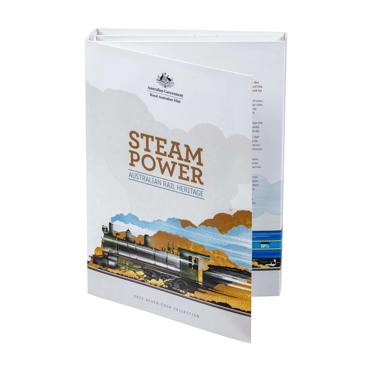 2022 50c Australian Train Heritage Steam Power Set of Uncirculated Coins in RAM Folder