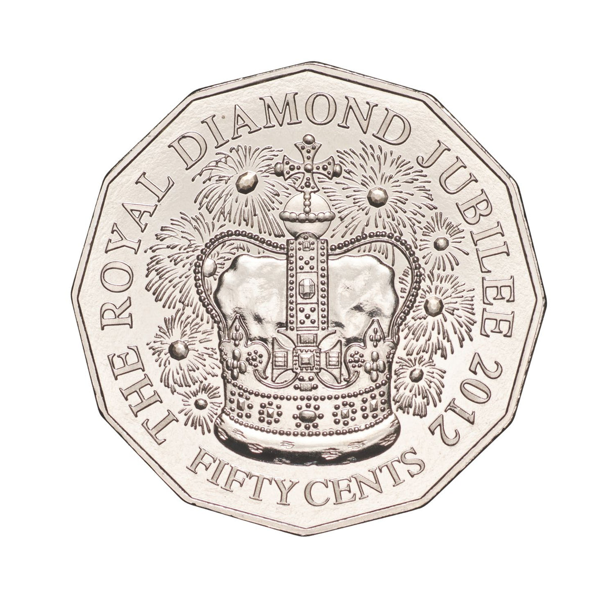 2012 50c Diamond Jubilee of of the accession of Queen Elizabeth II Unc Coin