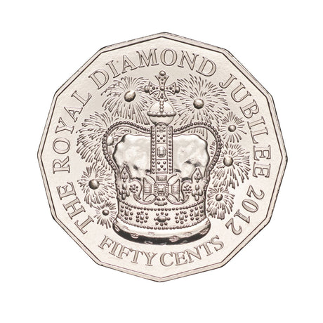 2012 50c Diamond Jubilee of of the accession of Queen Elizabeth II Unc Coin