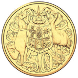 2016 50c 50th Anniversary of Decimal Currently Special Release Open Day Gold Plated Silver Uncirculated Coin