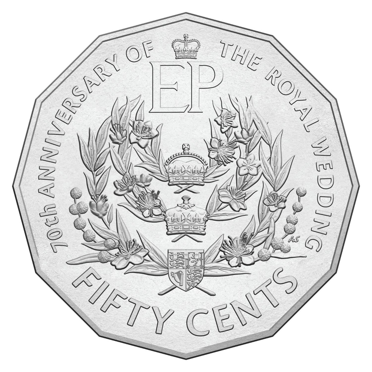 Australia Royal Wedding 70th Anniversary 2017 50c Cupro-Nickel Uncirculated Coin