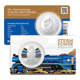 2022 50c Australian Steam Power Victorian Railways R Class R711 "Spirit of Bendigo Unc coin in RAM card