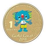 2018 $1 Borobi Gold Coast 2018 XXI Commonwealth Games Coloured Unc Coin in RAM Card