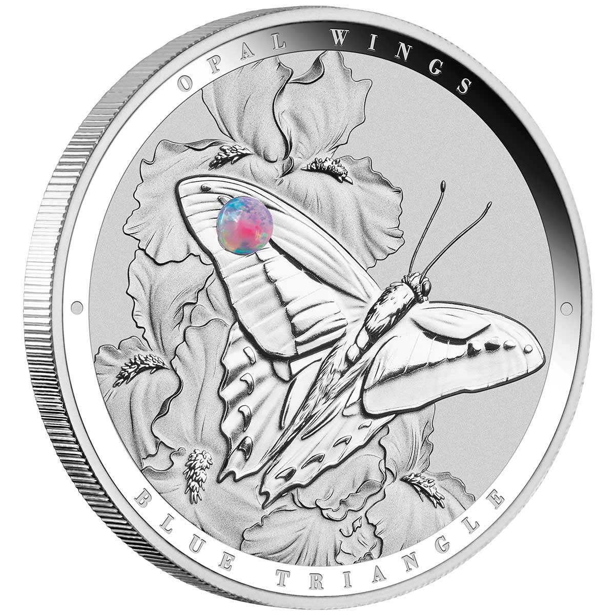 Australian Opal Wings Blue Triangle Butterfly 2026 $2 Opal 1oz Silver Proof Coin