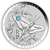 Australian Opal Wings Blue Triangle Butterfly 2026 $2 Opal 1oz Silver Proof Coin