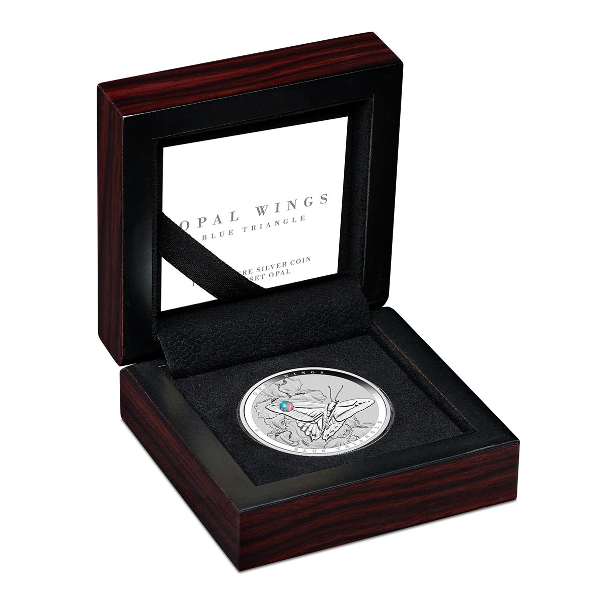Australian Opal Wings Blue Triangle Butterfly 2026 $2 Opal 1oz Silver Proof Coin