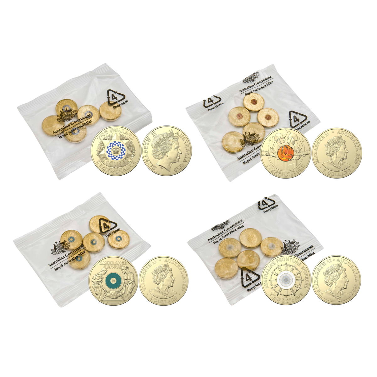 Australia Frontline Service Workers 2019-22 $2 Official RAM Mint Bag Bundle