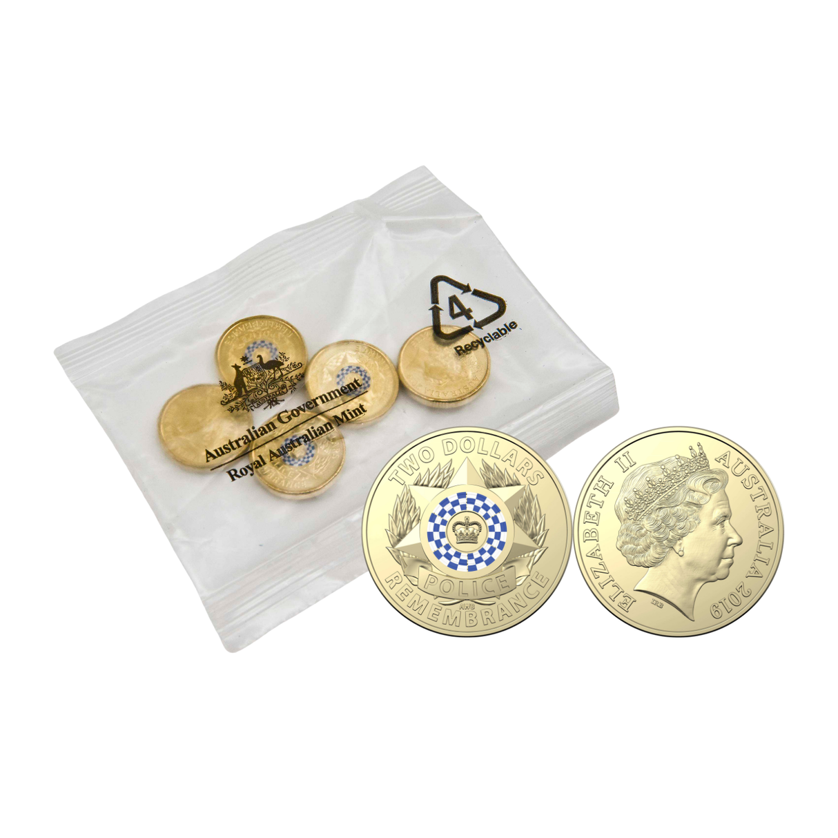Australia Police Remembrance 2019 $2 Official RAM Uncirculated 5-Coin Mint Bag