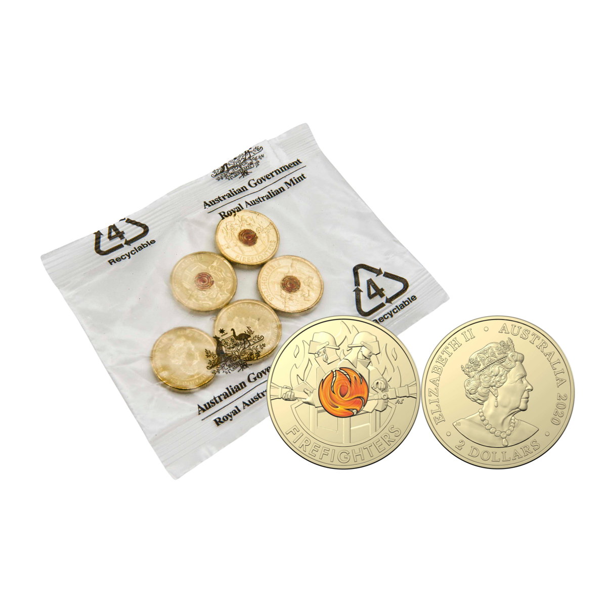 Australia Firefighters 2020 $2 Official RAM Uncirculated 5-Coin Mint Bag