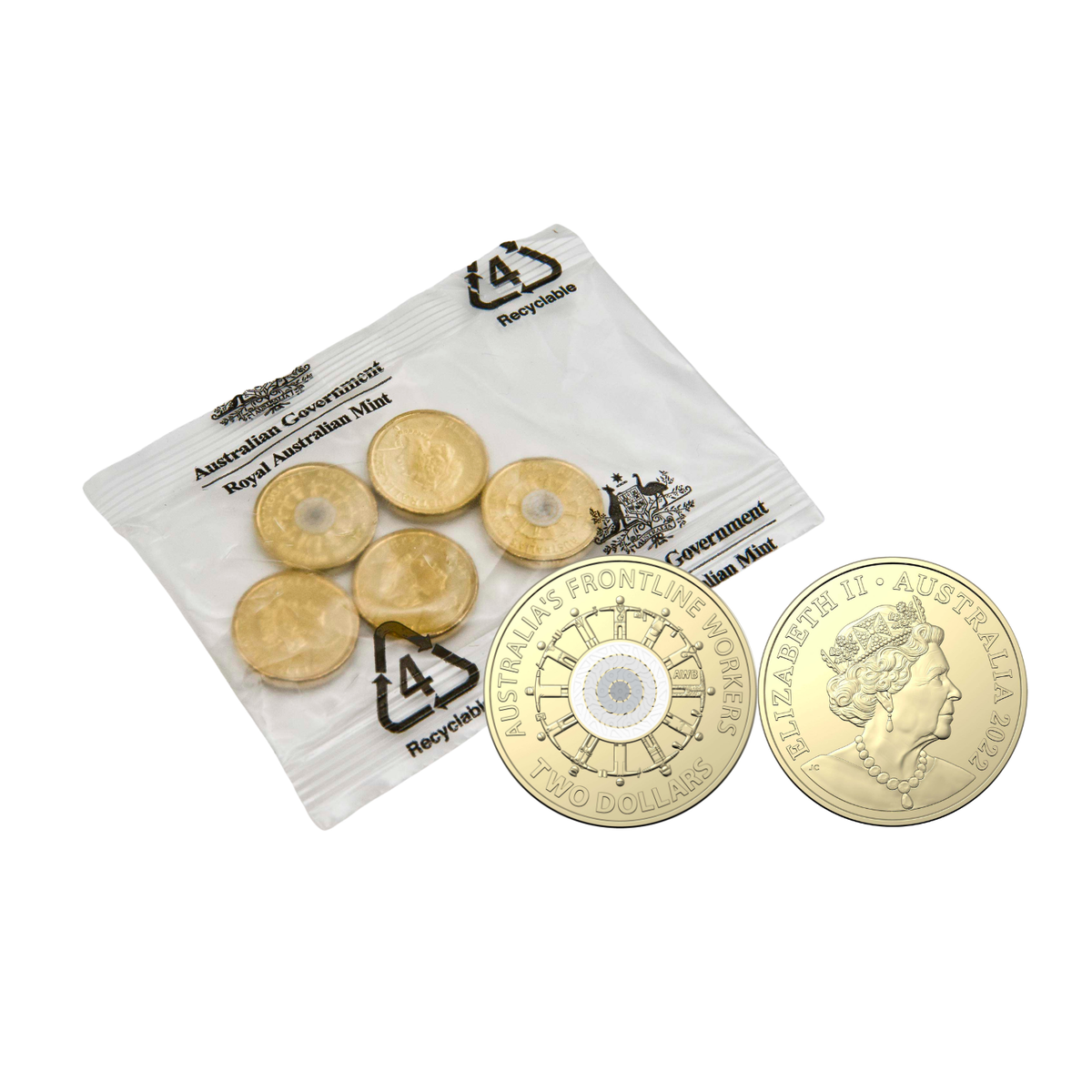 Australia Frontline Workers 2022 $2 Official RAM Uncirculated 5-Coin Mint Bag