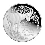 Australia Lunar Year of the Goat 2027 $5 Domed 1oz Silver Proof Coin
