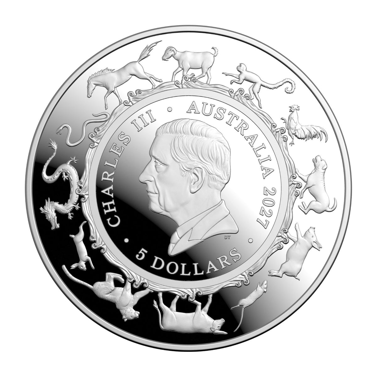 Australia Lunar Year of the Goat 2027 $5 Domed 1oz Silver Proof Coin