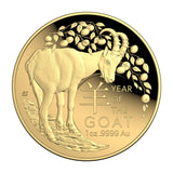 Australia Lunar Year of the Goat 2027 $100 Domed 1oz Gold Proof Coin