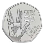 Great Britain Star Trek 60th Anniversary 2026 50p Live Long & Prosper Brilliant Uncirculated Coin
