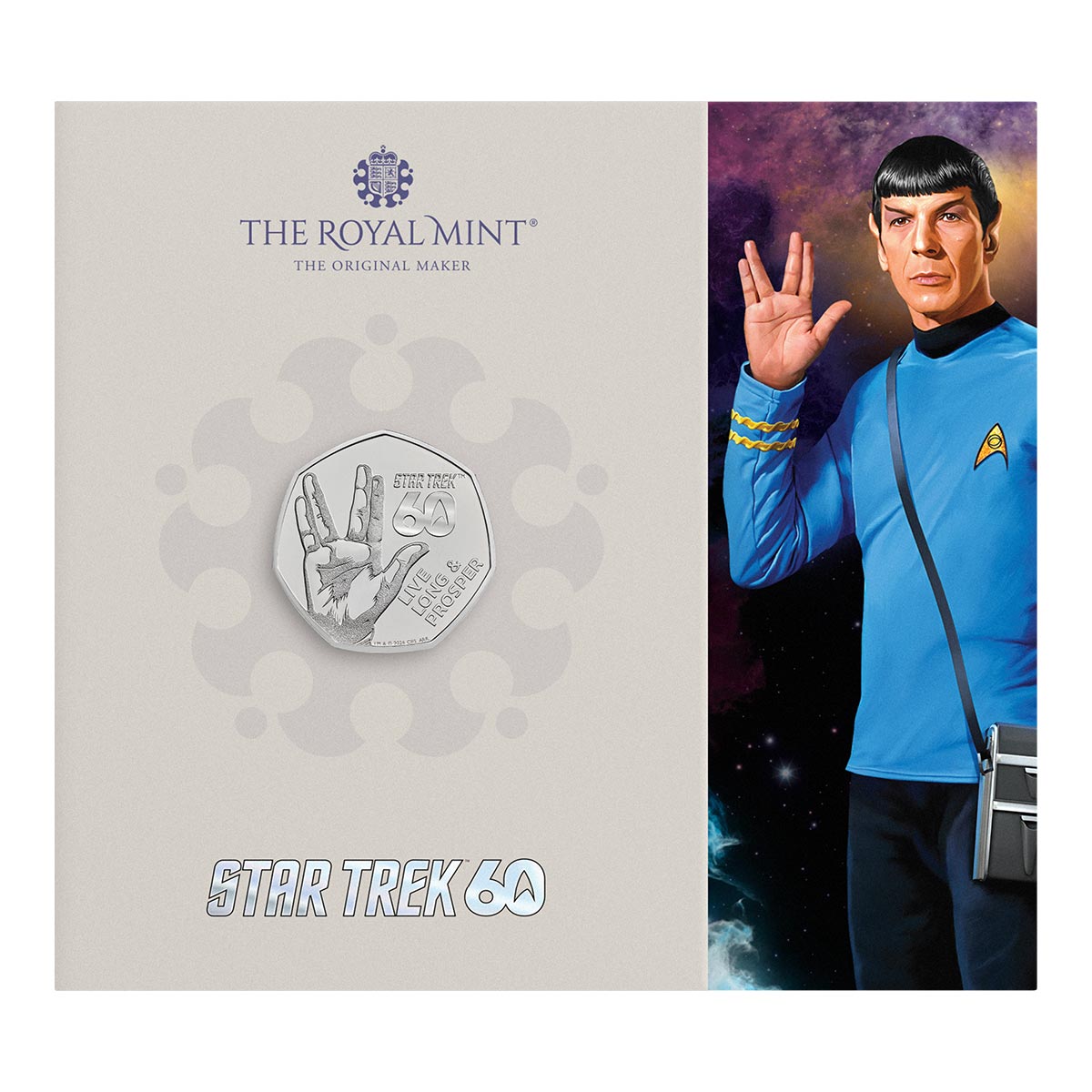 Great Britain Star Trek 60th Anniversary 2026 50p Live Long & Prosper Brilliant Uncirculated Coin