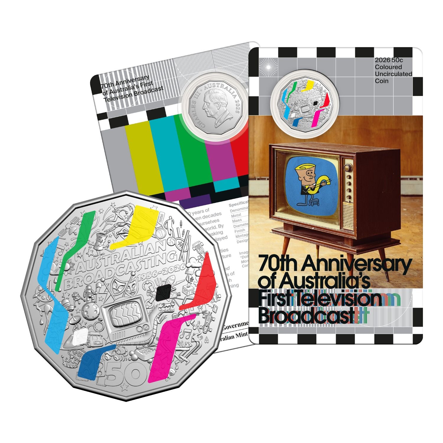 Australia Television 70th Anniversary 2026 50c Colour Cupro-Nickel