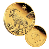 Australia Lunar Year of the Goat 2027 $100 1oz Gold Proof Coin