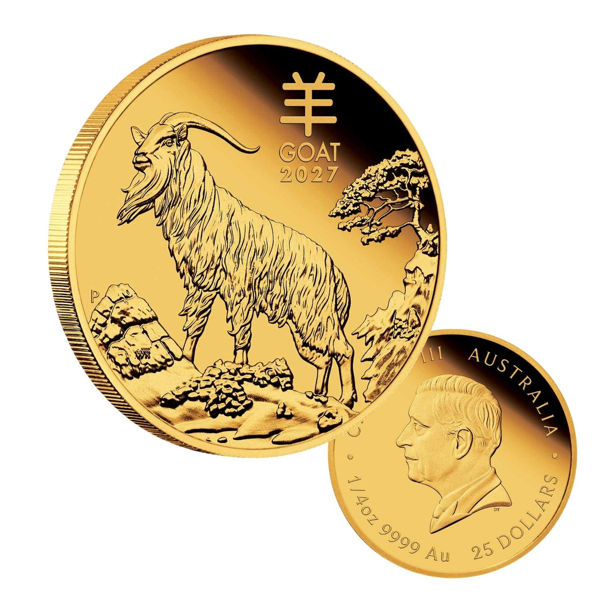 Australia Lunar Year of the Goat 2027 $25 1/4oz Gold Proof Coin