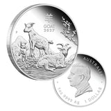 Australia Lunar Year of the Goat 2027 $1 1oz Silver Proof Coin